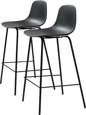 Produktbild von Barhocker >WHITBY< (2er Set) (B/H/T: 47x93x48 cm) in Schwarz - 47x93x48 (BxHxT)