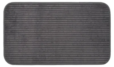 Produktbild von GÖZZE Berlin Cordoptik Badteppich flauschiger saugfähiger rutschsicherer Mikrofaser-Badvorleger Anthrazit 70 x 120 cm