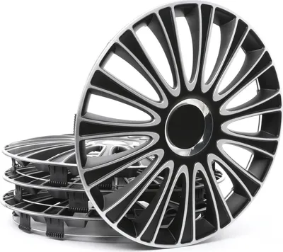Produktbild von 4x 16" Zoll Radkappen Schwarz Silber Radzierblenden Radblenden 16 LE MANS ARGO