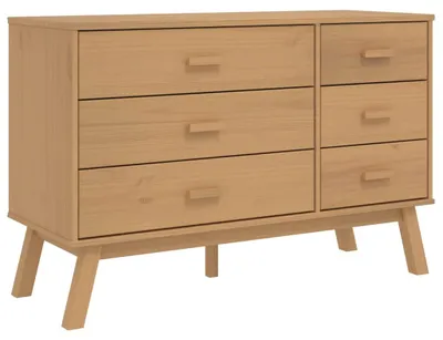 Image de vidaXL Armoire à tiroirs OLDEN Marron Pin massif