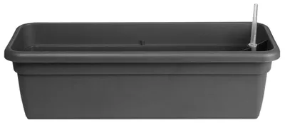 Produktbild von Geda Balkonkasten FLORA Anthrazit mit Bewässerungseinsatz 59 cm - Kunststoff EAN 4250085604860
