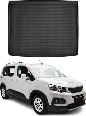 Image de Tapis de coffre pour Peugeot Rifter 2018-2021 Caoutchouc TPE Noir