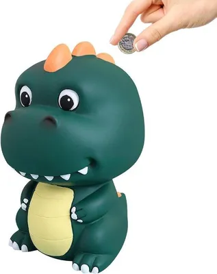 Immagine prodotto di Salvadanaio riutilizzabile a forma di dinosauro per bambini e adulti
