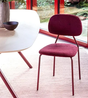 Zdjęcie produktu dla Nowoczesne różowe krzesło do jadalni Designerskie krzesła tapicerowane do jadalni