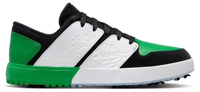 Image de Jordan NU Retro 1 Golf, couleurs : noir, blanc, bleu clair et vert "Lucky". Pointure : 46 (Europe)