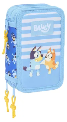 Obrázek produktu pro Trojitý penál Bluey Let's play Blue 12,5 x 19,5 x 5,5 cm 37 kusů
