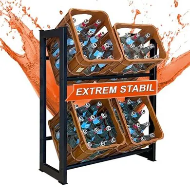 Zdjęcie produktu dla Regał na skrzynki napojów stal czarna 71X30X90CM 4