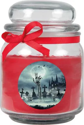 Obrázok produktu pre HS Candle "Halloween" vonná sviečka v nádobe na cukríky - na výber z mnohých motívov, ideálna jesenná dekorácia