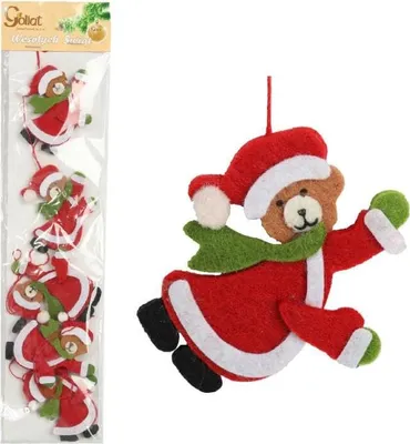 Zdjęcie produktu dla Dekoracja Świąteczna Z Filcu Girlanda Z Misiami 110 Cm