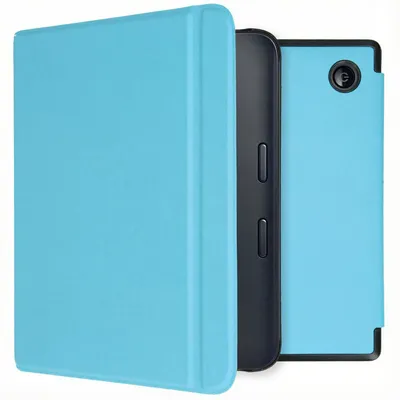 Zdjęcie produktu dla imoshion Slim Hard Case Sleep Cover z podstawką dla Kobo Libra 2 / Tolino Vision 6 - jasnoniebieski