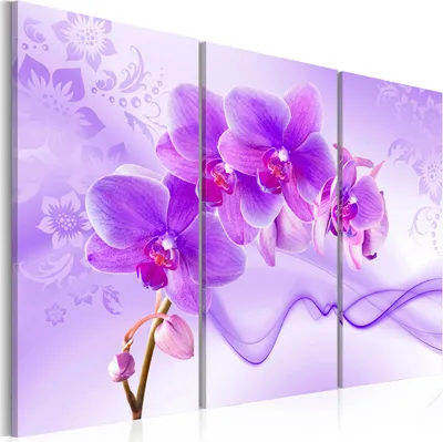 Produktbild von Wandbilder Blumen 120x80 cm 3 tlg – Leinwanddruck, Wanddeko Schlafzimmer, Bilder Wohnzimmer, Moderne Leinwandbilder 030110-40