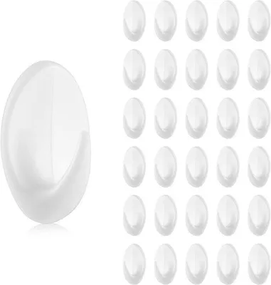 Produktbild von Famanu Wandhaken selbstklebend, 30 Stück, transparentes Acryl, wiederverwendbare starke Klebehaken