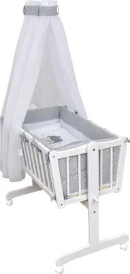 Produktbild von Baby-Delux Wiegenset Bettwäsche Set 6-tlg für Babywiege Loving Bears gepunktet (ohne Wiege)