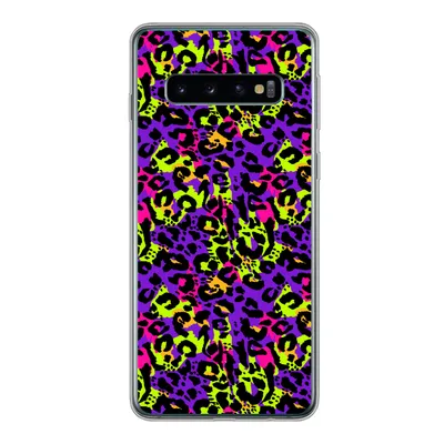 Produktbild von MuchoWow® Handyhülle Schutzhülle Hülle für Samsung Galaxy S10 Tiermuster - Regenbogen - Neon Silikon Softcase Handy Hülle - Handytasche