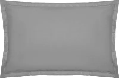 A plain grey pillowcase is shown against a white background.
