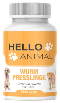 Produktbild von Hello Animal® Wurm Presslinge – Entwurmungskur – für Hunde, Katzen, Kaninchen und Geflügel – bei Wurmbefall – entwurmen - für Magen und Darm