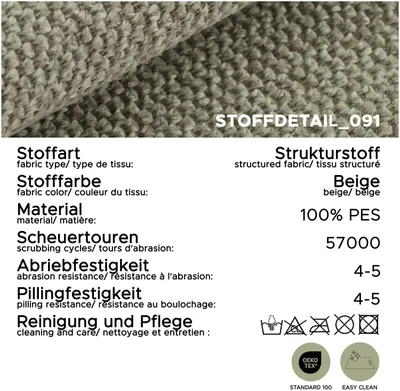 Produktbild von xonox.home Veda Sofa L-Form links beige B/H/T: 308x90x186cm