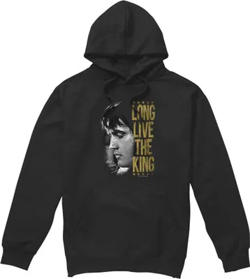 Immagine prodotto di Elvis Presley - Felpa con cappuccio "Long Live The King" per uomo/donna Unisex TV32450 (L) (Nero)