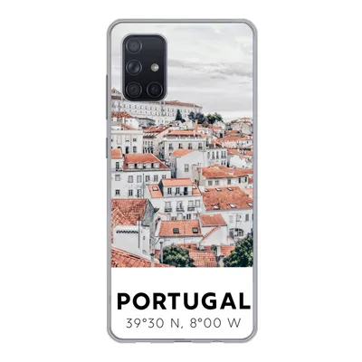 Produktbild von MuchoWow® Handyhülle Schutzhülle Hülle für Samsung Galaxy A51 Portugal - Europa - Rot - Silhouette Silikon Softcase Handy Hülle - Schutzabdeckung