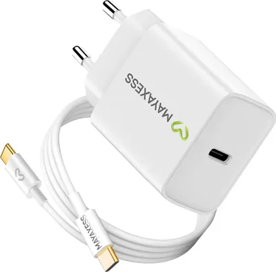 Immagine prodotto di Mayaxess, caricatore da 20W per Galaxy S25 Plus con cavo USB-C da 1m, bianco