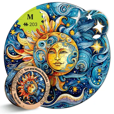 Produktbild von Sonne und Mond Mandala aus Holz
