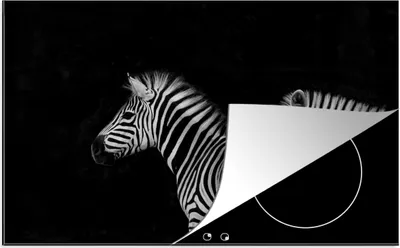 Produktbild von KitchenYeah© Herdabdeckplatte Zebra - Weiß - Tiere - Schwarz , 80x52cm, Küche Deko, Glaskeramikkochfeld Herdabdeckung, Abdeckplatte fùr Kochfeld