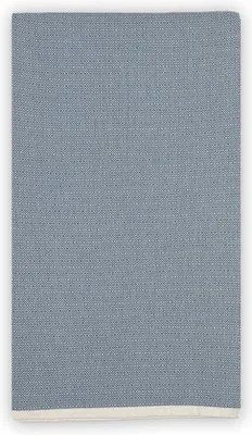 Imagen del producto de Unyqoos® Gran chal de cuadros – Chal de algodón con un delicado diseño de diamantes, color azul denim con borde color crema, 190x280 cm, ideal como cubrecolcha