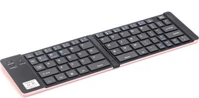 Obrázek produktu pro GK228 Přenosná klávesnice Bluetooth s 66 klávesami, BT3.0 | Skládací design, kompatibilní s více systémy a zařízeními, růžově zlatá