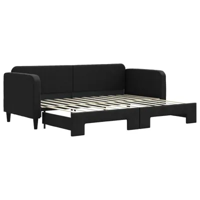 Produktbild von vidaXL Tagesbett Ausziehbar Schwarz 80x200 cm Stoff