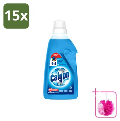 Obrázok produktu pre 15 kusov gélu na čistenie práčok Calgon 3-v-1 ActiClean – 750 ml – výhodný balík