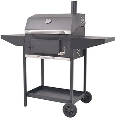 Zdjęcie produktu dla Grill węglowy Houtskool z półką i kołami, idealny do użytku na zewnątrz