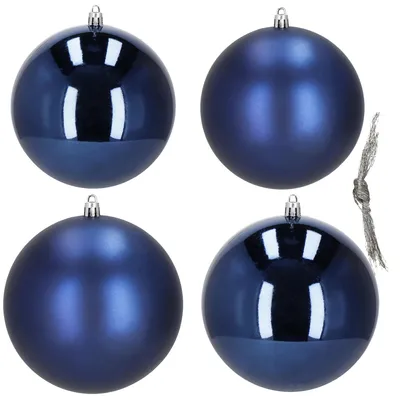 Zdjęcie produktu dla Bombki choinkowe granatowe 12 cm 4 sztuki