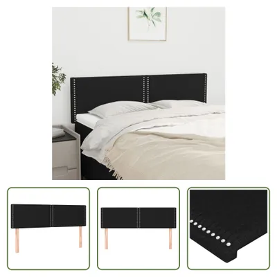 Produktbild von The Living Store Kopfteile 2 Stk. Schwarz 72x5x78/88 cm Stoff