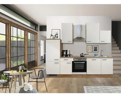 Obrázok produktu pre Kuchynský blok so spotrebičmi Flex Well Vintea 280 cm farba čela magnólia matná farba korpusu lancelot oak