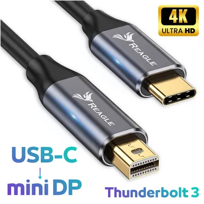 Produktbild von Reagle Thunderbolt Usb-C Mini Displayport 4K 60Hz 1.8M Kabel Typ C Zu Mini Dp Kompatibel Macbook Pro Air Imac Monitor Projektor