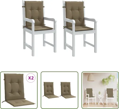 Zdjęcie produktu dla The Living Store Niskie poduszki oparciowe 2 szt. Tkanina Melange Taupe 100x50x4 cm