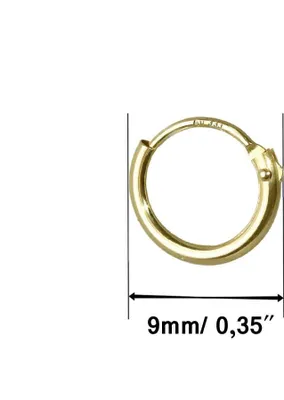 Produktbild von 2x Paar Herren Creole Echt Gold 333er Ohrring Ohrschmuck Ohrhänger 9mm 3752