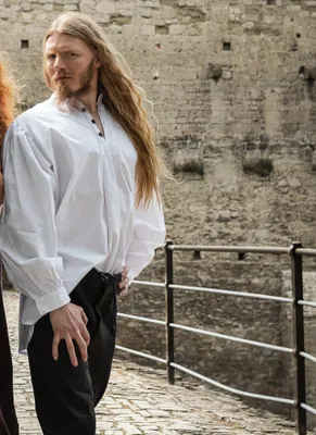 Zdjęcie produktu dla Koszula zapinana na drewniane guziki biała "Oswald" XXL