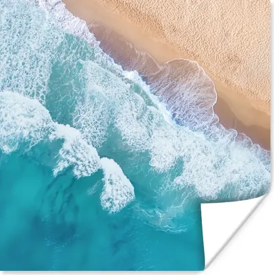 Produktbild von MuchoWow® Poster Wasser - Meer - Strand - Sommer 75x75 cm - Wand Dekoration