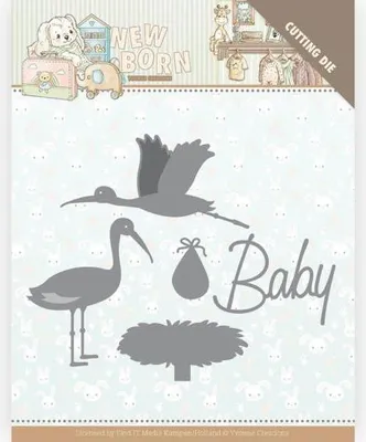 Produktbild von Stanzschablone - Yvonne Creations - Newborn Baby - Storch