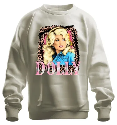 Obrázok produktu pre Dolly Parton, legenda country hudby, westernová speváčka, mikina s potlačou "Cowgirl", prírodná farba, veľkosť S