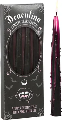 Produktbild von 4 Stück Pink ";Blutende"; Vampirkerzen als Tischdeko