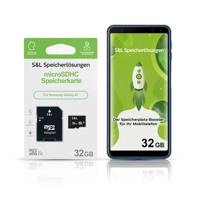 Produktbild von microSD Speicherkarte S&L für Samsung Galaxy A7 - Speicherkapazität: 32 GB