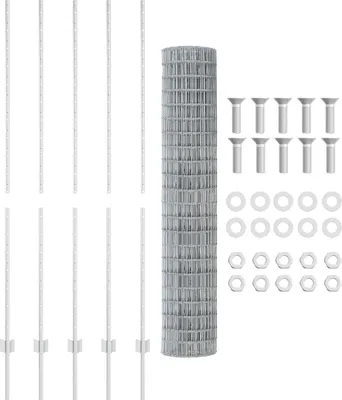 Produktbild von Möbel Euro Zaun mit 10 U Pfosten Silber 1,6x10 m Stahl - Zaunzubehör 3336175