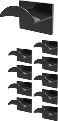 Immagine prodotto di Portacappelli – 10 pezzi – Nero – Autoadesivo – per cappellini e cappelli – Salvaspazio e pratico
