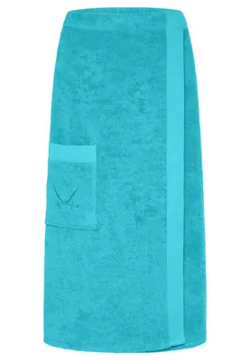 Produktbild von Sansibar Damen Sarong Kilt Pareo Sauna Wellness Klettverschluss, 100% Baumwolle, türkis