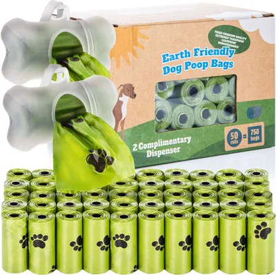 Obrázok produktu pre all Pets United vrecká na psie exkrementy, 50 roliek a 2 zásobníky, biologicky rozložiteľné, extra hrubé, 23 x 32 cm