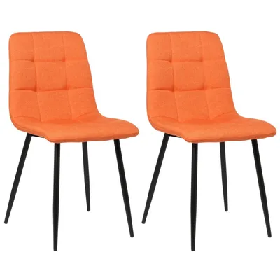 Produktbild von CLP 2er Set Esszimmerstuhl Tilde gepolstert mit Rückenlehne bis 150 kg belastbar orange Material Stoff