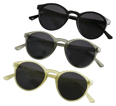 Immagine prodotto di Urban Classics - Occhiali da sole unisex da uomo/donna "Cypress", confezione da 3 (taglia unica) (nero/grigio chiaro/giallo)