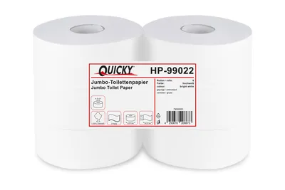 Produktbild von HyPaFol Jumbo-Toilettenpapier, 2-lagig, Zellstoff weiß, Ø 25 cm, 6 Rollen